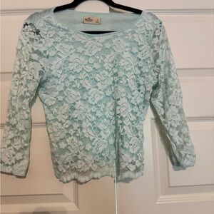 Hollister Mint Lace Blouse